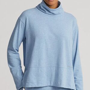 RLX Ralph Lauren Women's Performance Cotton Blend Turtleneck Blue Heather Large